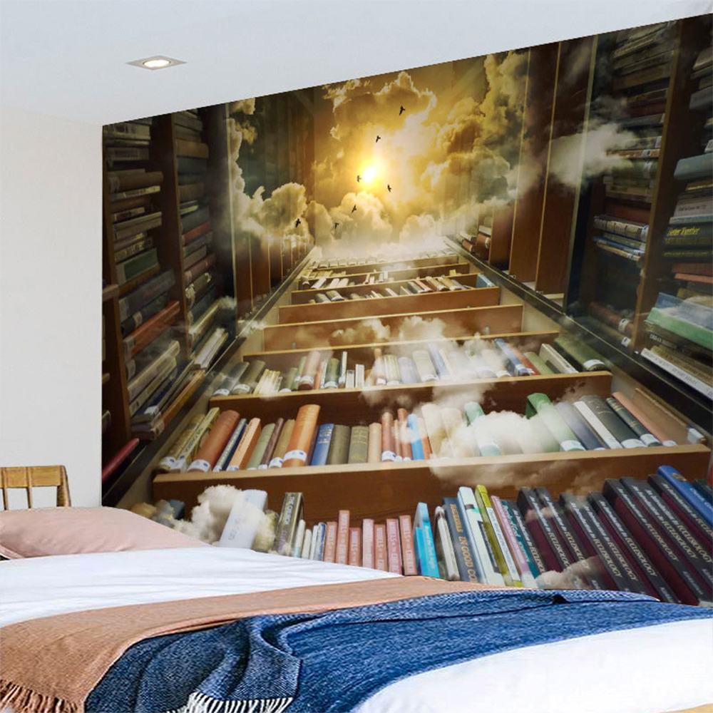 Wrcnote Tapestry Bookshelf Blanket Wall Hanging Library Tapestries