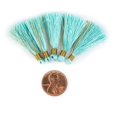 thumbnail image 2 of The Bead Chest Clear Aqua 3cm Silk Tassels (5 Pack), 2 of 4