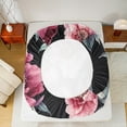 thumbnail image 5 of Manfei Pink Peony Bed Sheets 4 Pieces, Vintage Flower King Sheets, Retro Blossoms Leaves Sheet Set, Ultra Soft Room Decor, 5 of 7