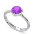 thumbnail image 2 of Diamond-Capitals 2.00 Carat Round Cut Amethyst Gemstone Solitaire Ring for Proposal Gift Solid 18K White Gold Size 9.5, 2 of 8