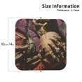 thumbnail image 2 of Disketp Eerie Skull Holding Another Funny Coasters,4 Pcs Leather Coasters with Holder, Perfect Housewarming Hostess Gifts,Protect Furniture from Water Marks Scratch and Damage-Square, 2 of 6