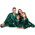thumbnail image 3 of TAIAOJING Kids Kids Satin Silk Pajamas Set Satin Silk Pajamas PJ's Solid Family Matching Sleepwear Loungewear Nightwear Pants Set For Toddler Kids Boys Girls, 3 of 9