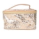 thumbnail image 1 of GOOHOCHY Bolsa de cosméticos cuadrada creativa dorada con estampado de leopardo, bolsa de almacenamiento de maquillaje con cremallera, bolso de mano de gran capacidad para mujer, para viajes, 1 of 8