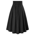 thumbnail image 2 of Women Goth Steampunk Skirts High Waist Buckle Gothic Midi A-Line Skirt Darkness Halloween Long Skirt Black M, 2 of 5