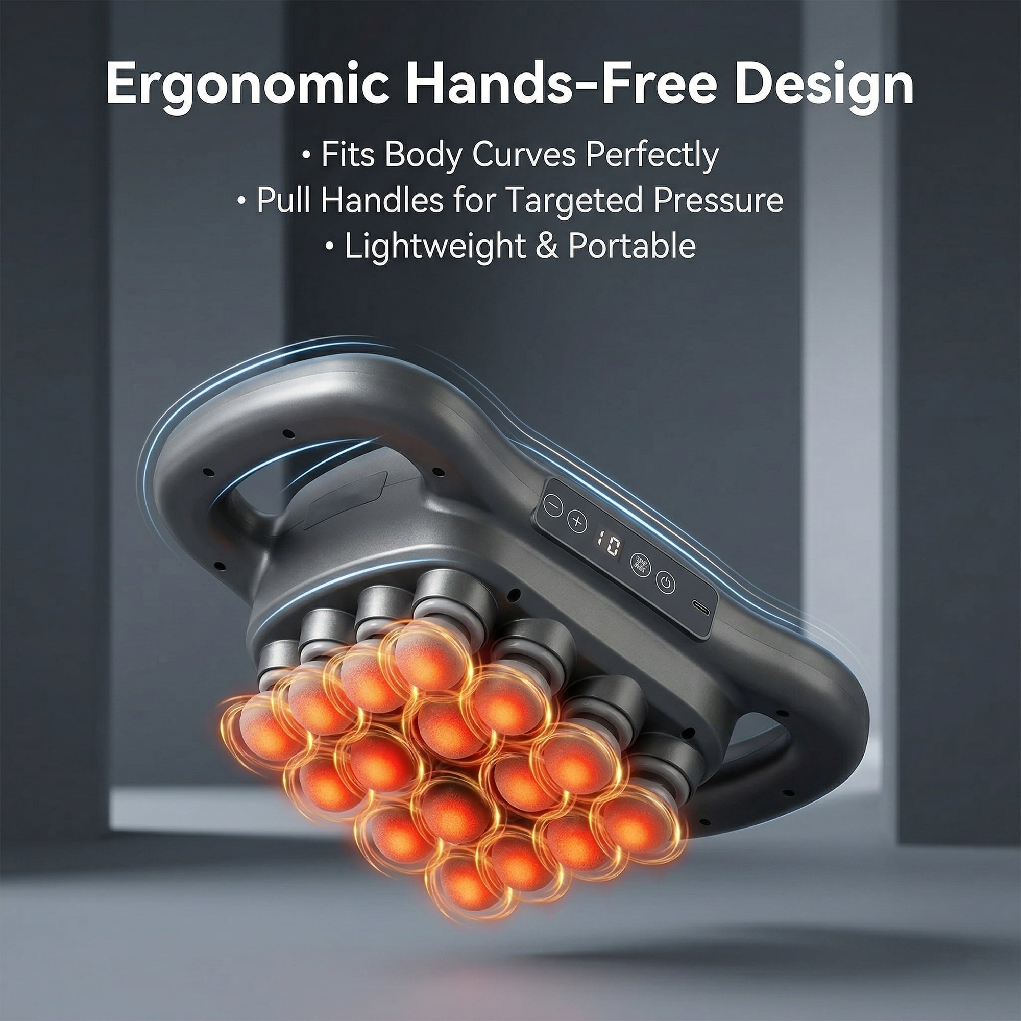 Massage Gun Deep Tissue, 16 Head Percussion Muscle Massager for Back, Neck and Shoulders, Handheld Back Massager for Pain Relief Deep Tissue with 3 Modes & 30 Speeds