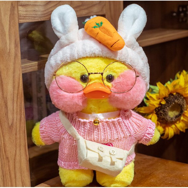 Juguete de peluche de pato café para niños, muñeco de peluche de pato bonito de 30cm, muñecos de animales de dibujos animados, regalos de cumpleaños para niños Fivean unisex