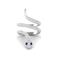 thumbnail image 2 of 925 Sterling Silver Natural Synthetic Blue Sapphire Cobra Snake Women Wedding Wrap Rings, 2 of 3
