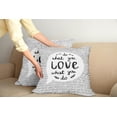 thumbnail image 2 of Ambesonne Saying Throw Pillow Cover 2 Pack, Message with Stripes Leaves, 20", Charcoal Grey and White, 2 of 7