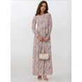 thumbnail image 6 of Flowering Crew Neck Maxi Dress with Belt, 6 of 6