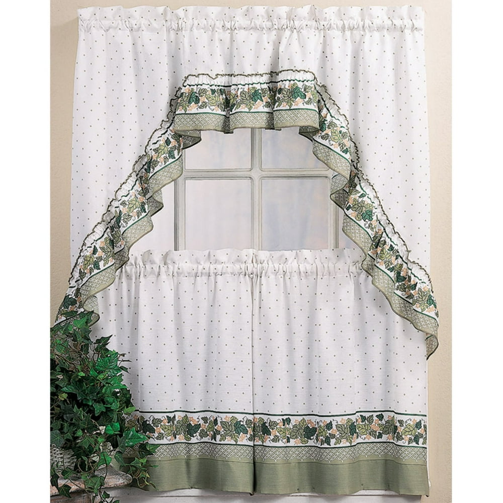 CHF & You Cottage Ivy Kitchen Curtains Tiers
