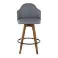 thumbnail image 5 of Ahoy Mid-Century Counter Stool in Walnut and Grey Faux Leather by LumiSource, 5 of 8