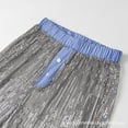 thumbnail image 4 of Pants for Women Sequin Wide Leg Pants Loose Casual Sparkly Tightness Looseness Waist Button Wide Legs Full Length Pants,Womens Pants Silver L, 4 of 4