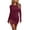 Burgundy, variant on TFEOQRY Womens Bodycon Mini Dress Crew Neck Long Sleeve Side Drawstring Ruched Slit Hem Party Casual Short Dresses
