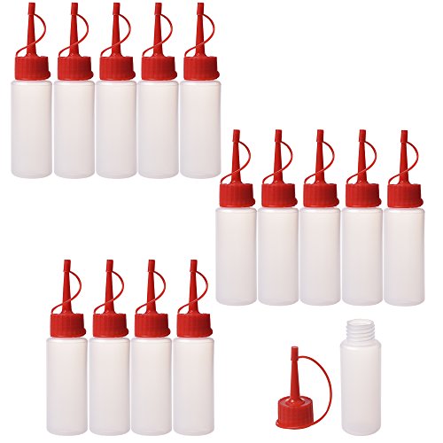 BCP Pack of 15 Plastic Empty Squeeze Paint Crafts Bottles, Condiment