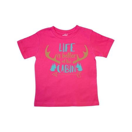 

Inktastic Life Is Better At The Cabin Deer Antlers Camping Gift Toddler Boy or Toddler Girl T-Shirt