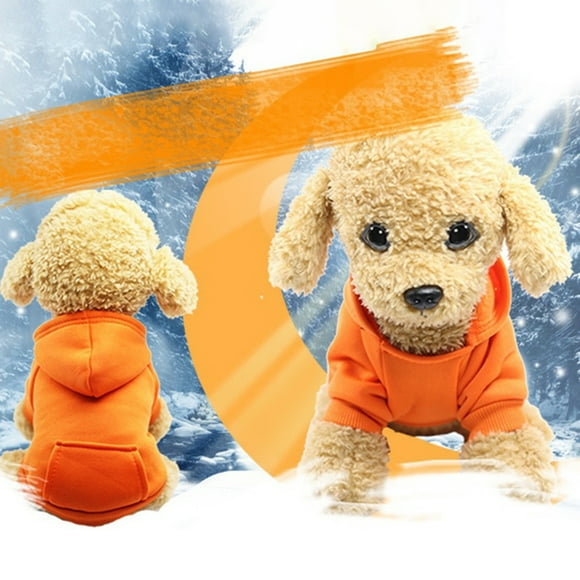 dianhelloya Puppy Pet Hooded Sweatshirt Autumn Winter Two-legged Pocket Cat Dog Clothes Wine Red