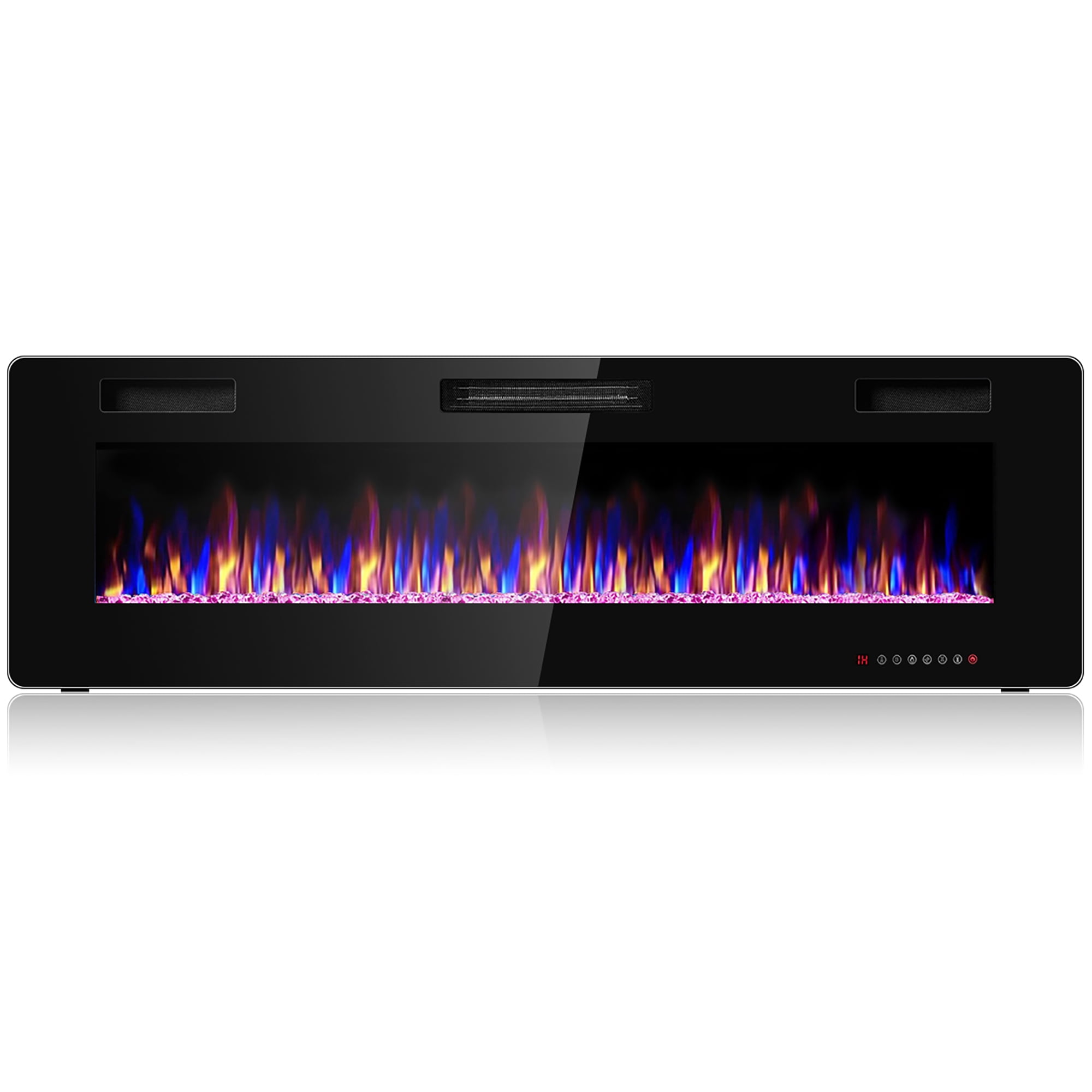 Wall Mounted/In Wall 3.86" Ultra Thin 750/1500W 30" Electric Fireplace Insert 