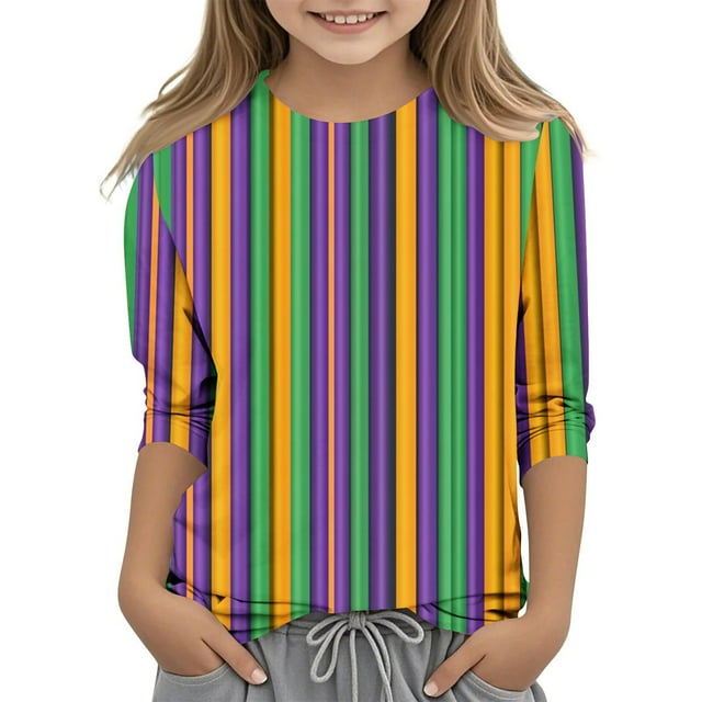 COM1950s Chemises à Manches Longues pour Garçons, Chemises à Manches Longues pour Filles, Garçons et Filles d'Âge Moyen et Adulte Imprimé Carnaval Col Rond Chandail-Over Haut Chemise de Base, Chemises pour Filles