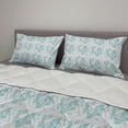 thumbnail image 2 of Floral Comforter & Sham Bedding Set, Flower Type Branches Garden Art Contour Nature Ornate Mint, 3 pcs Duvet Set Microfiber Filling Quilt, 5 Sizes, White Grey Teal, by Ambesonne, 2 of 4