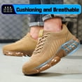 thumbnail image 4 of LAoutun Mens Steel Toe Shoes Lightweight Safety Work Shoes Cushioned Steel Toe Sneakers Brown, 4 of 6
