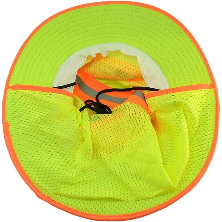 High Visibility Reflective Mesh Bucket Hat with Neck Flap Trendy Apparel Shop XXL Visibility Reflective Sun Bucket Hat  main image 4