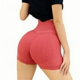 thumbnail image 3 of Feancey Women's Quick Dry Workout Shorts 3 Inch High Waisted Booty Shorts Slim Fit Scrunch Butt Lifting Yoga Shorts for Gym Athletic Watermelon Red S, 3 of 6