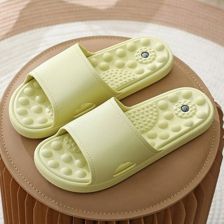 

Cathalem Kitty Cat Slippers for Women Womens Couple Shoes Solid Color Non Slip Foot Massage Slippers Summer Home Bathroom Shoes Green 7