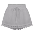 thumbnail image 5 of Only Moment Women's Summer Shorts Polyester Soft High Waist Shorts for Home,Summer with Pockets, Travel and Beach Vacation Summer Shorts Khaki,XL, 5 of 6