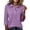 #03Purple, variant on Women 3/4 Sleeve Collared Button Polo Shirts Solid Color Loose Casual Summer Work Daily Tops 2XL