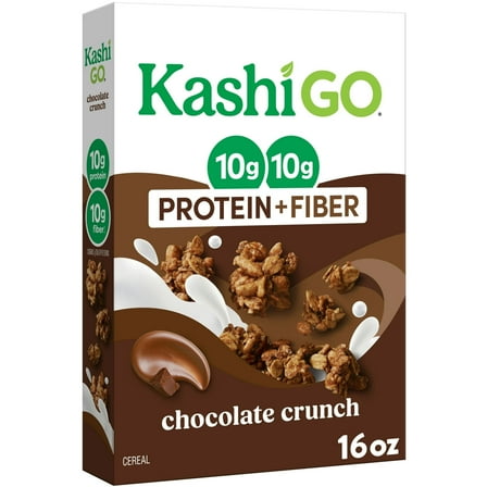 Kashi GO Protein Cereal, 10g Protein, 10g Fiber, Chocolate Crunch, 16oz Box