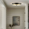 thumbnail image 6 of Kira Home Hermosa 14" Integrated LED Ceiling Light, 24W Dimmable 3000K Light, Wood Grain Metal, Smoked Birch, Oil Rubbed, 6 of 8