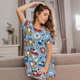 thumbnail image 3 of Logiee Dogs With Pool Floats Print Nightgowns for Women,Soft Short-Sleeved Lightweight Sleepwear, Loose Sleepshirts, 3 of 6