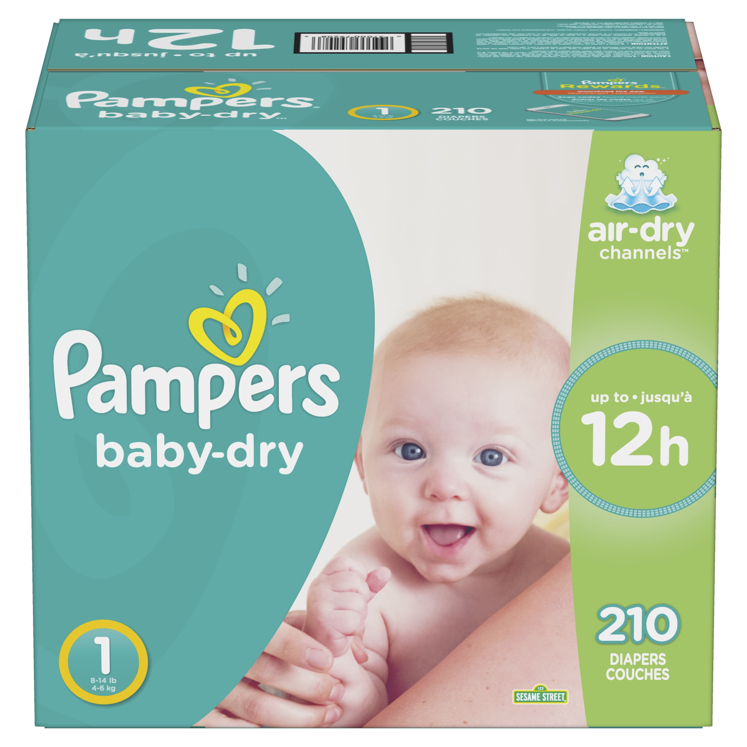 Ongelofelijk Sporten aankunnen Pampers Baby-Dry Hypoallergenic Comfortable Wetness Indicator Diapers -  Size 1, 210 Count - Walmart.com