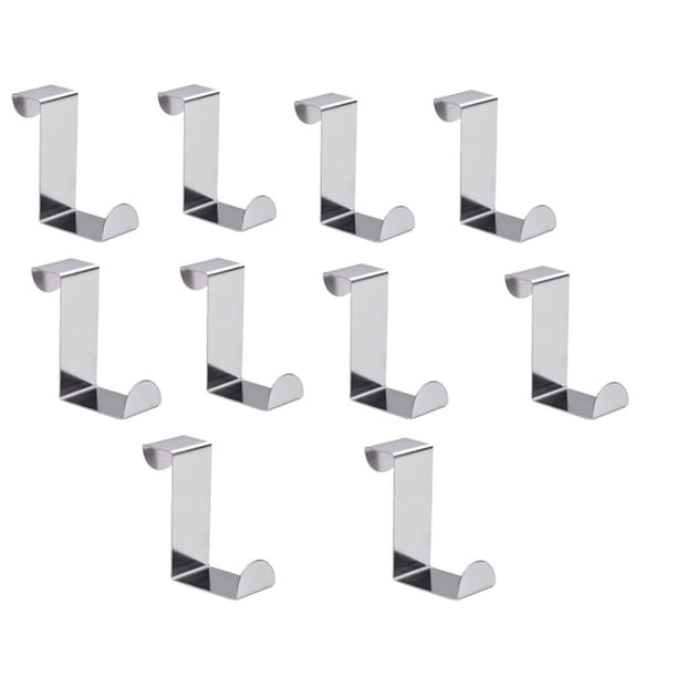 Soporte para paños de cocina, gancho pequeño para puerta de acero inoxidable, plateado
