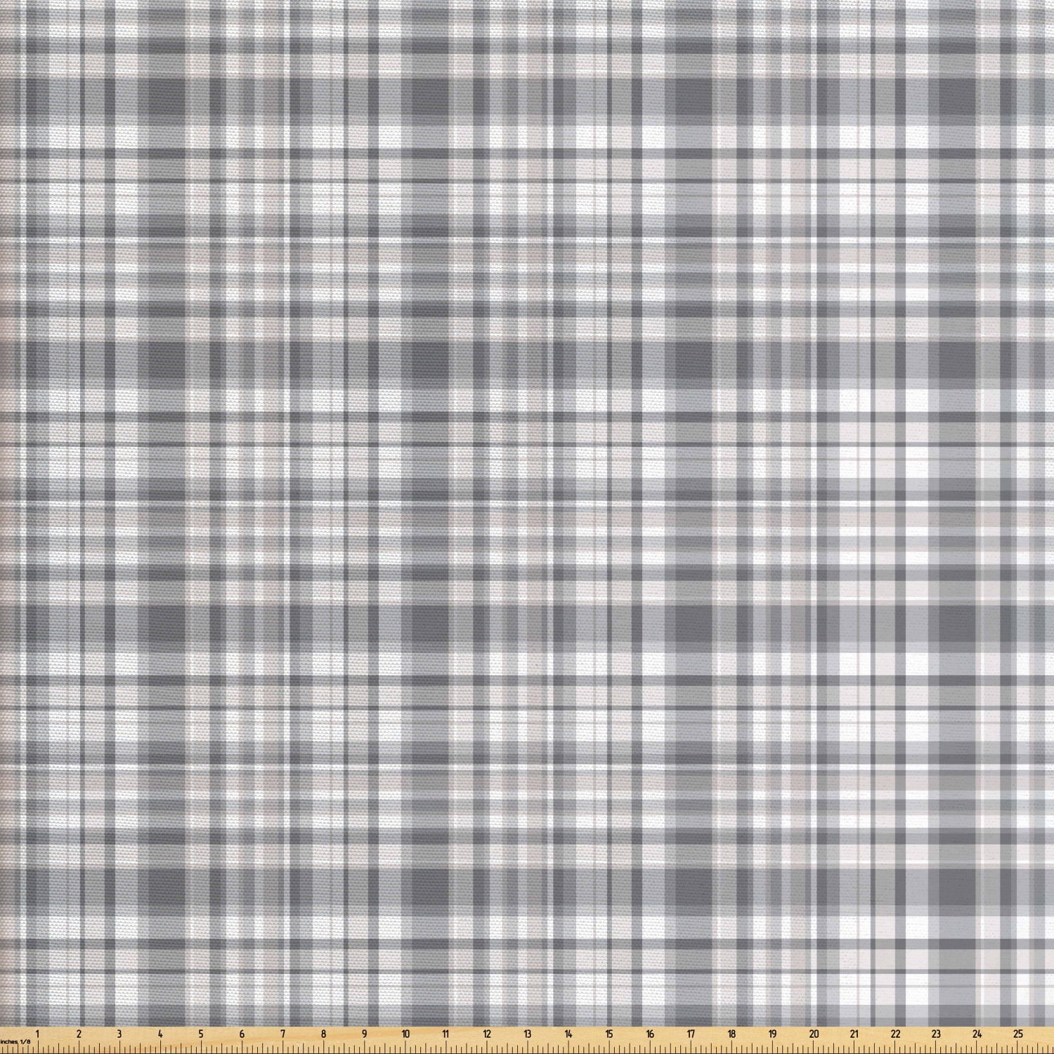 Grey Sofa Upholstery Fabric by the Yard, Pattern with Modified Stripes