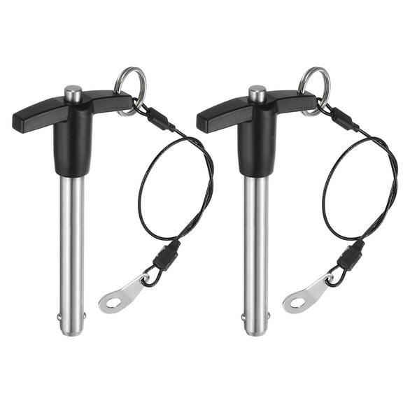 Uxcell 2Pack T Handle Lock Pins, 9.5mm x 60mm Usage Length Stainless Steel Push-Button Quick Release Pin