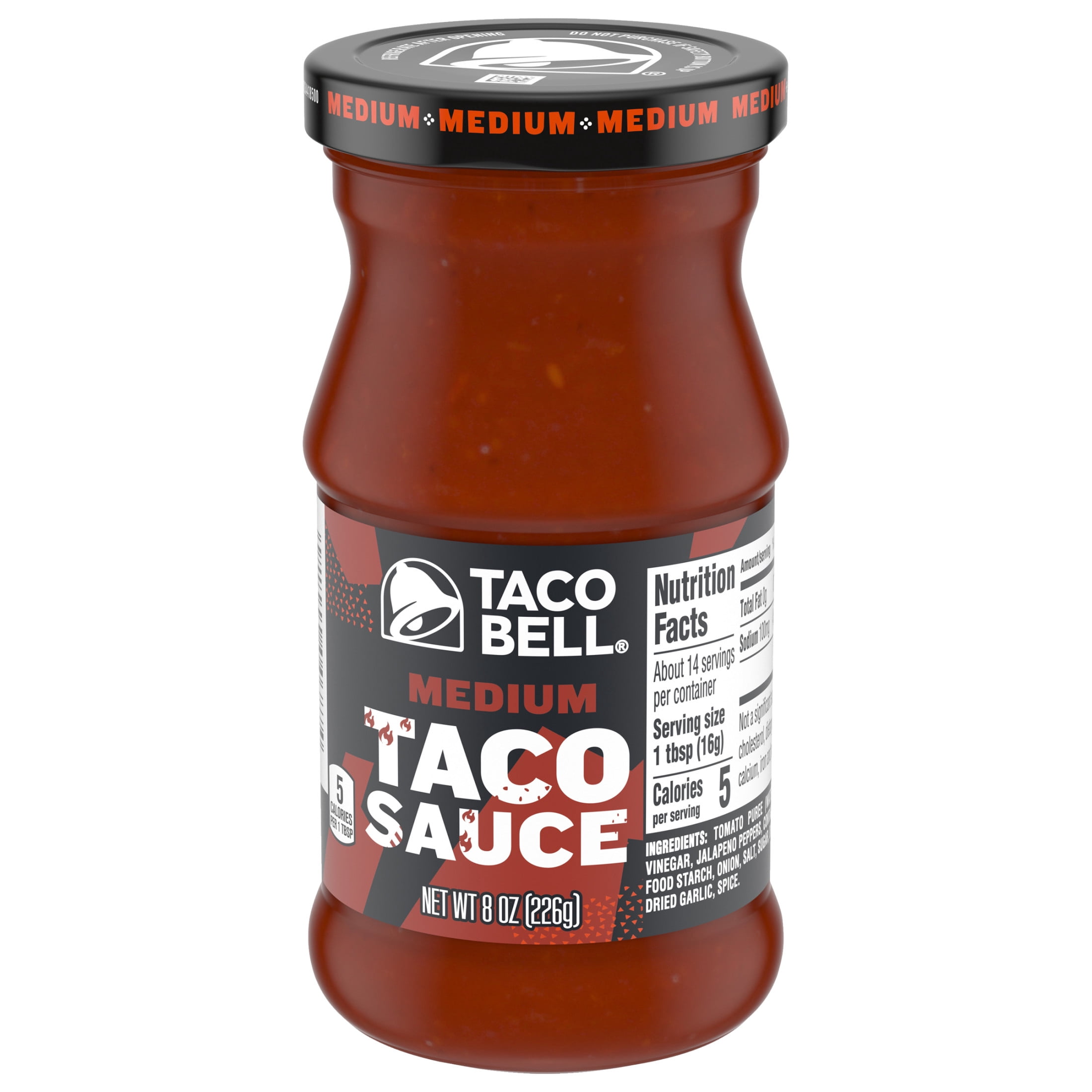 (2 pack) Taco Bell Medium Taco Sauce, 8 oz Bottle