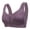 Purple, variant on Purple Bra Women's Front Zip Sports Bra No Underwire Comfortable Bralette Wide Straps Seamless Support For Yoga Gym Running nylon