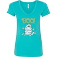 thumbnail image 3 of Inktastic Boo with Mummy Cat Women's V-Neck T-Shirt, 3 of 5