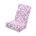 thumbnail image 2 of Funda para silla Funda con estampado elástico Funda lavable Protector de silla Funda de asiento universal para hotel en casa, Blanco Morado Sweethay HA003278-02, 2 of 6