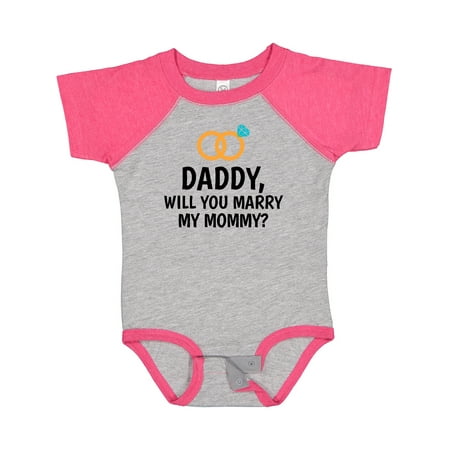 

Inktastic Daddy Will You Marry My Mommy with Rings for Proposal Boys or Girls Baby Bodysuit