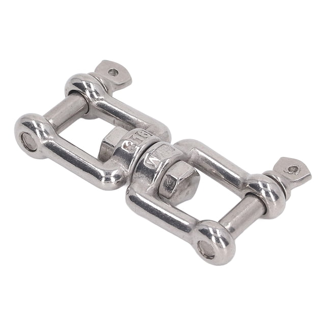 Double Jaw Shackle 304 Stainless Steel Rustproof Universal Jaw Anchor Connector 360 Degree Rotation for Hammock Chair Swing Punching Bag Climbing Rope