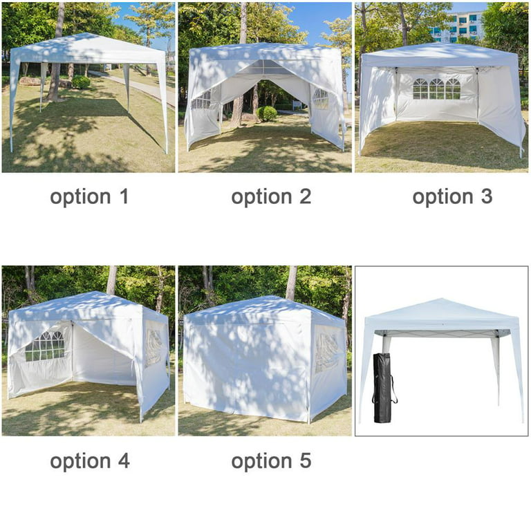 Outsunny 3 x 6 m Garden Pop Up Gazebo, Party Wedding Tent Marquee, Water  Resistant Awning Canopy with Sidewalls, Windows, Free Carry Bag, Coffee