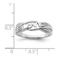 thumbnail image 2 of White Sterling Silver Ring Band Themed Diamond Round, 2 of 2
