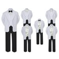 thumbnail image 1 of 5-7pc Formal Black White Suit Set Ivory Bow Necktie Vest Boy Baby Sm-20 Teen, 1 of 3