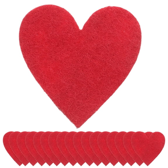 Luxshiny 200pcs Red Felt Hearts for Flower Accessories Cake Topper for Weddings Decor