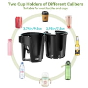 KDD Stroller Cup Holder, Cup Holder Universal with Phone Rack, Suit Wheelchair, Walker, Bike, Scooter, Black