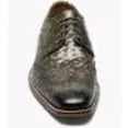 thumbnail image 2 of 25537 Stacy Adams Leather Shoes Gennaro Wintip Ostrich Print Olive Green, 2 of 7
