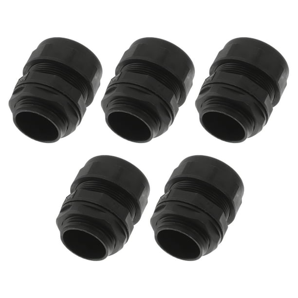 Abrazaderas de cable M30x2.0 Unique Bargains 28.5mm / 1.12" con juntas impermeables de tubo recto de nylon PA66 negro 5 piezas
