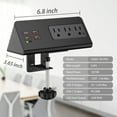 thumbnail image 3 of Desk Clamp Mount Power Strips , 4 USB Ports& 3 AC Outlets Charging Station, PD 20W Fast Charging USB C, 6Ft Extension Cord Desktop Power Hub, Home Office Desk Accessories, 2-Pack, 3 of 9
